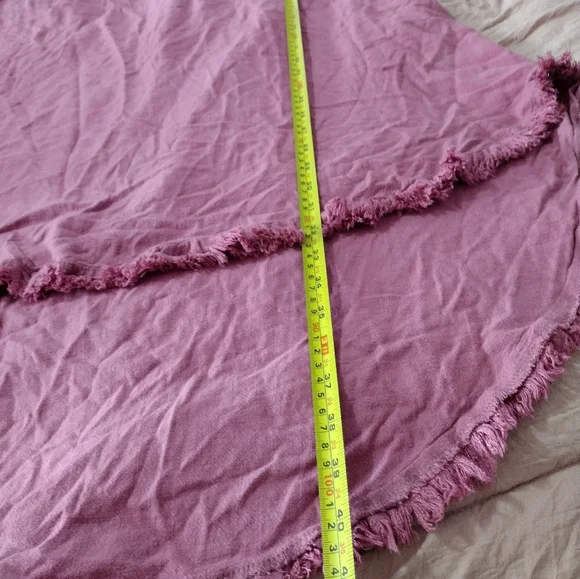 UMGEE Large Pink Dress Linen cotton blend Raw Hem Raglan short Sleeve - Picture 11 of 11